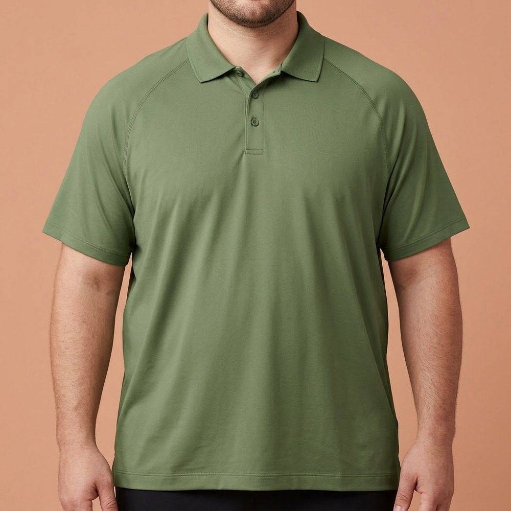 Fabletics Performance Golf Polo‎ Shirt Mens XXL Olive Green Athletic EUC